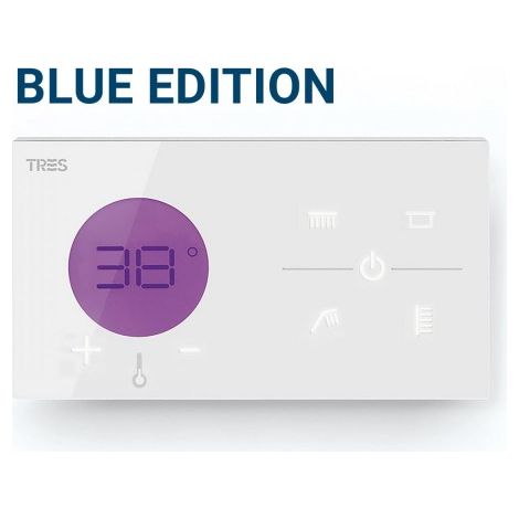 Conntrôle thermostatique électronique encastré Shower Technology Blue Edition Blanc - Chromé - TRES 49286499 (1/2)