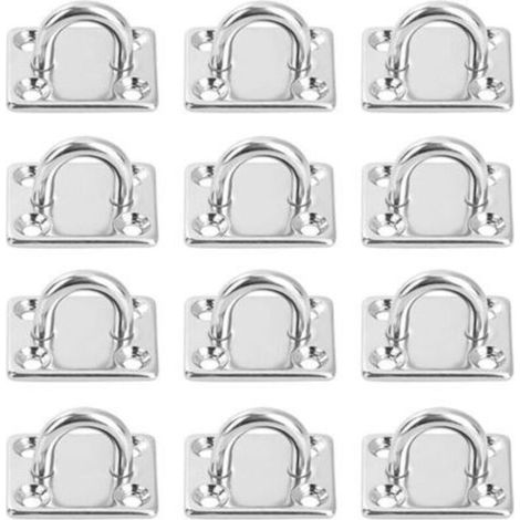 12 Pièces Platine Oeil INOX M5 Platine Ancrage INOX 304 Crochet Oeillet Plaque a Oeillet Carré Crochets de Plafond Support Anneau Mural pour Accrocher des Objets Crochets de Fixation (1/5)