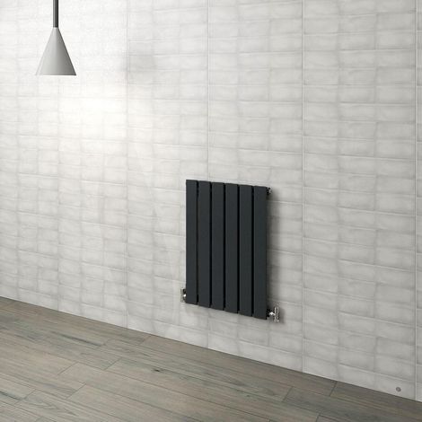 Biubiubath Black Flat Panel Radiator Central Heating Horizontal Single Desinger 600x408mm (1/5)