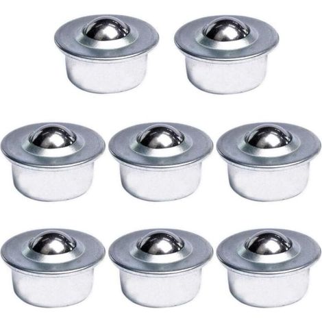 – Lot de 8 roulettes à roulement à billes – Diamètre 5/8' – Charge max 15kg – Acier au carbone – Rotation 360° – Pour systèmes de transport