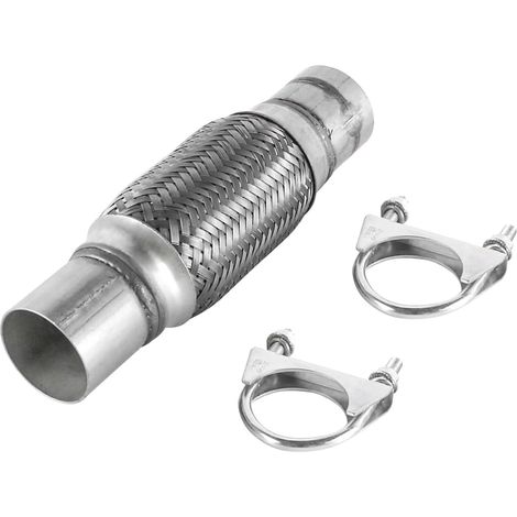 Silencieux de tuyau d'échappement automobile et pièces d'amortisseur Silencieux en acier inoxydable avec collier de serrage en U Réparation de tuyau d'échappement (1/5)