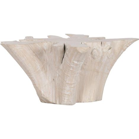 Mesa Centro Raiz De Teca 90X90X44 Decape Blanco (1/2)