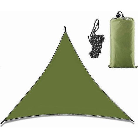 Auvent triangulaire imperméable 3x3x3m respirant, protection solaire, coupe-vent et UV pour jardin, terrasse, balcon (vert) - Yvan (1/5)