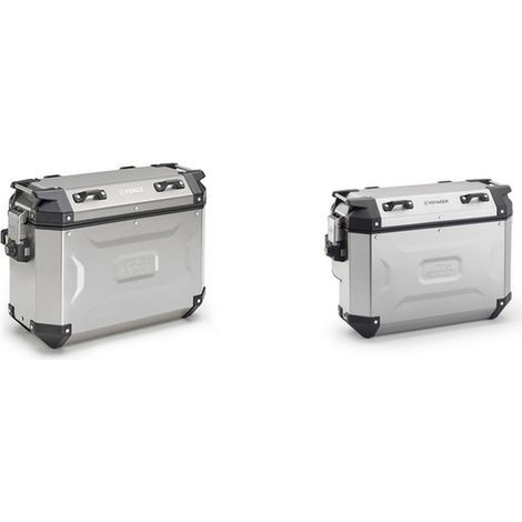 Valises latérales KAPPA 2025/05 48L MONOKEY CAM KVG48A K'VOYAGER en aluminium, droite/gauche, couleur argent