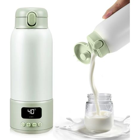 500ML Chauffe Biberon Nomade Capacité pour Voyage, Chauffe Biberon sans Fil pour Eau Lait Maternel, Température Réglable 37 à 70°C (1/5)
