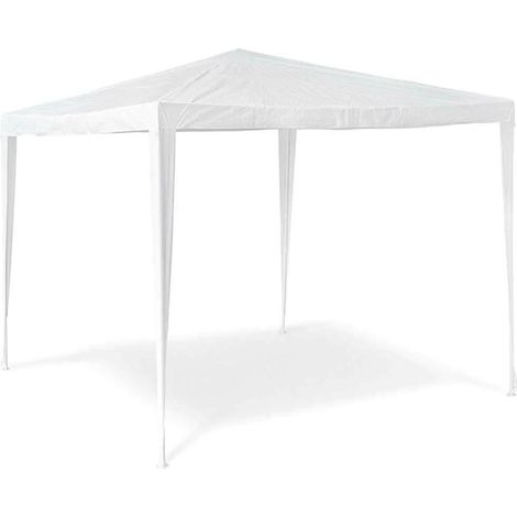 TrAdE Shop Traesio - Gazebo 3x3mt Tenda Esterni Arredo Giardino Tetto Antipioggia Idrorepellente Bianco - (1/5)