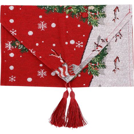 Nappe de table imprimée lavable motif bonhomme de neige, décoration festive pour Noël, Nouvel An, fêtes et événements. (1/5)