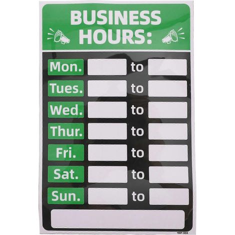 Autocollants adhésifs réinscriptibles pour les horaires d'ouverture - Pratiques et imperméables (1/5)