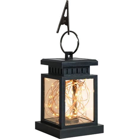 Lanterne solaire Sunwind en métal avec 20 LED blanc chaud, guirlande lumineuse féérique, lampe de table décorative d'extérieur (1/5)