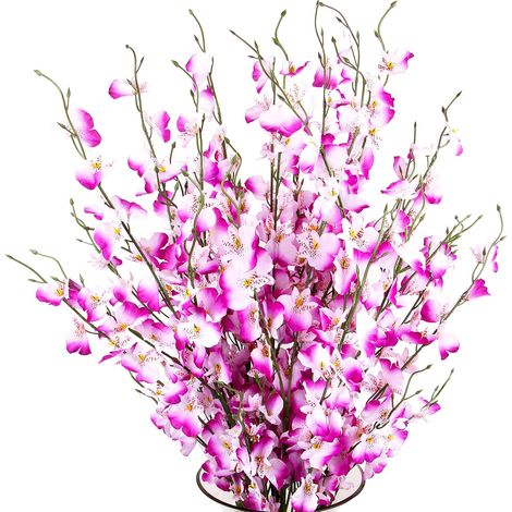 Lot de 10 orchidées artificielles en soie violettes, idéales pour la décoration de mariage, maison ou bureau.-AquaForge (1/5)