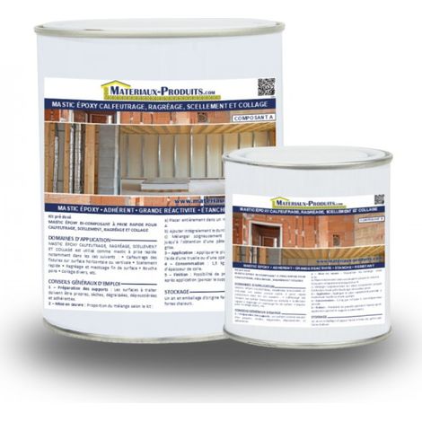 Mastic epoxy calfeutrage, ragréage, scellement et collage - 1 Kg Blanc - MATPRO (1/4)