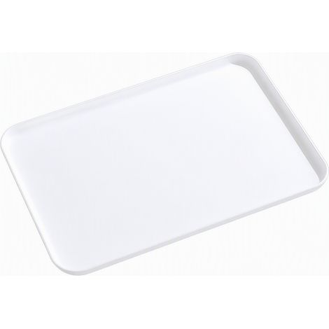 Plateau de service rectangulaire en plastique blanc, taille grande