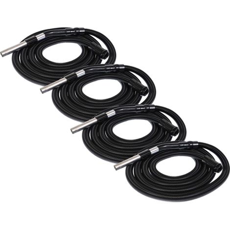 vhbw 4x Ersatz Schlauch kompatibel mit Nilfisk GM 500, GS 90, King, GS 80, GM 90, VP930, GMD 90 Staubsauger - 5 m, Handgriff, 32mm Rundanschluss