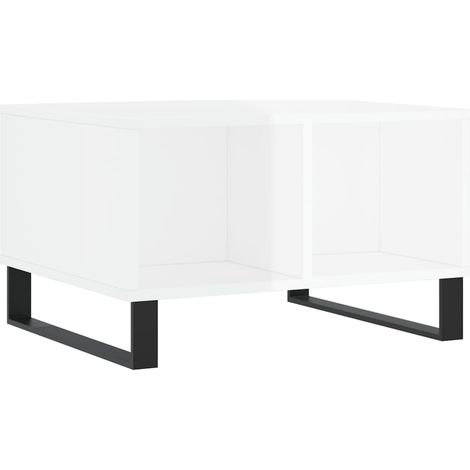 vidaXL Tavolino Salotto Bianco Lucido 60x50x36,5 cm Legno Multistrato (1/5)