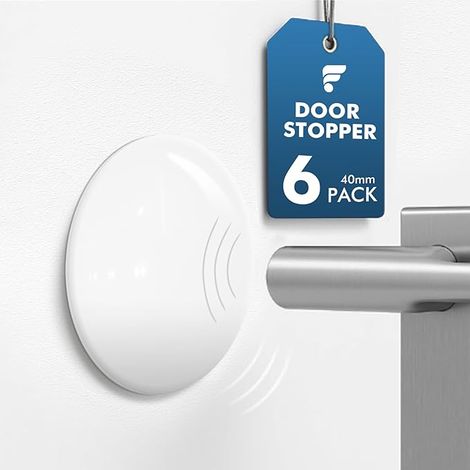 Butee de Porte Murale, Butée Adhésive Blanc, Arret 40 x 8mm pour Différentes Surfaces - Protection Poignée sur les Murs Evite Efficacement le Bruit (1/5)