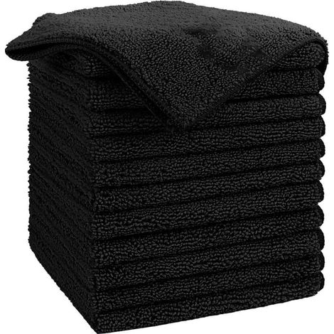 Chiffon Microfibre - 40 x 40 cm - Non Pelucheux - Résistant aux Rayures - Haute Absorption - Réutilisable - Pour Voiture Maison Cuisine - 12 Pièces (1/5)