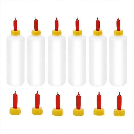 Lot de 6 biberons de 400 ml (13,5 oz) avec 12 tétines, pour agneaux et chevreaux, convient également aux moutons, agneaux, veaux et autres animaux d'élevage. (1/5)