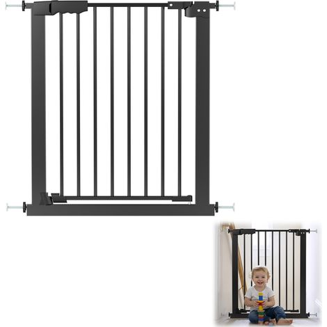 FIANAO – Barrière de sécurité bébé et animaux en métal – auto-fermante, montage par pression, 75-103 cm – escaliers, portes – 76 × 70 × 3 cm, no (1/5)