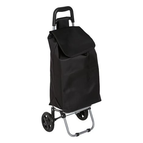 Ac-Deco – Chariot de course noir pliable – Capacité 30 litres – Roues en caoutchouc pour maniabilité – Dimensions L. 35 x P. 28.5 x H. 91.5 cm (1/10)