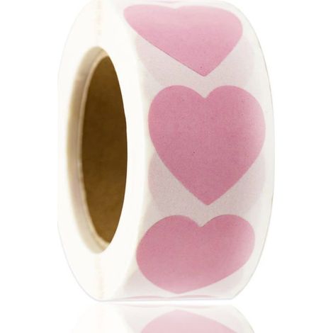 Lot de 500 autocollants en forme de cœur colorés (25 mm) - Papier glacé - Tricot/Sacs cadeaux/Programmation (1/5)