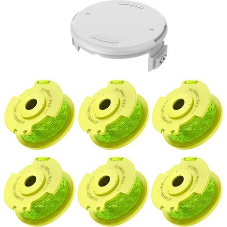 7er-Pack Ersatz-Rasentrimmerspulen für Ryobi One+ AC14RL3A 18V 24V 40V Rasentrimmer, 2 mm Spulendurchmesser, 3,3 m Länge (6 Trimmerfäden, 1 Abdeckung) (1/5)