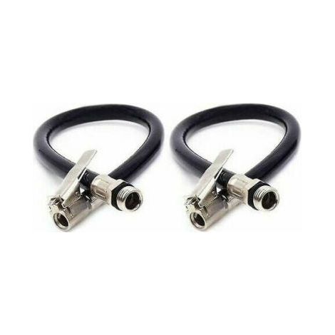 Tuyau de gonflage pour pneus automobile – Lot de 2 pièces en caoutchouc noir haute résistance, compatible avec toutes pompes et manomètres (1/4)