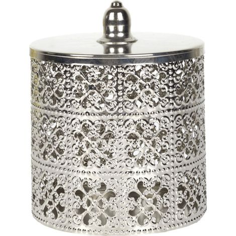 Boîte Déco en Métal "Ajourée" 14cm Argent (1/3)