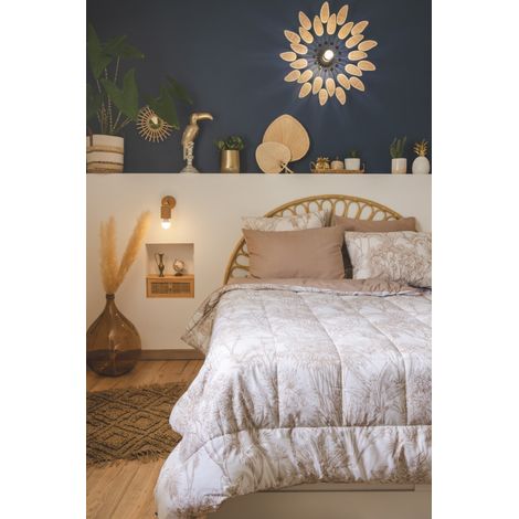 Couette "Java" Réversible pour lit 1 place 100% Coton / 57 Fils/cm² l'Effet Papillon