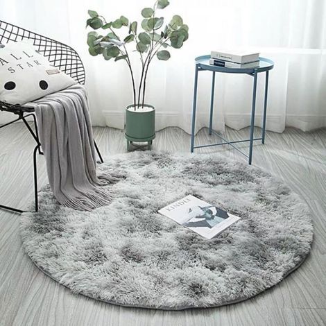 Tapis rond en fausse fourrure Patgoal, ultra doux et moelleux, idéal pour la chambre, le salon ou le canapé - Tapis d'intérieur kawaii (1/5)