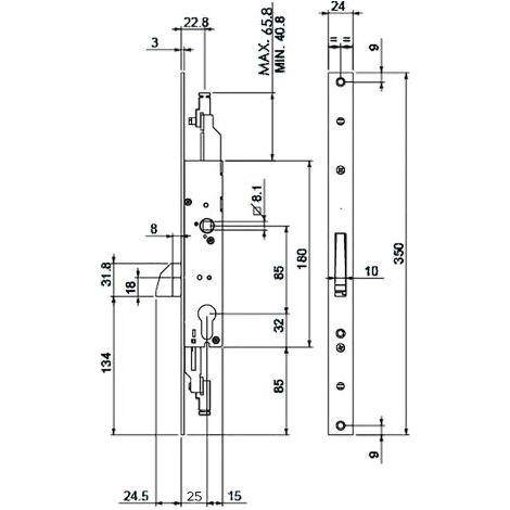 SERRATURA PORTE FERRO 'GIRA' E 25