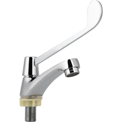 Robinet Lavabo Eau Froide - Manche Long - Raccord Fileté G1/2 Pouces - Cuivre - Pour Laboratoire Hôpital (1/5)