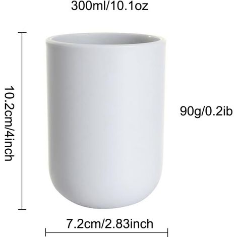 Gobelet de bain de bouche simple, gobelet de brosse à dents de couleur unie de couleur unie, porte-brosse à dents, 1 pièce, 300 ml (1/4)