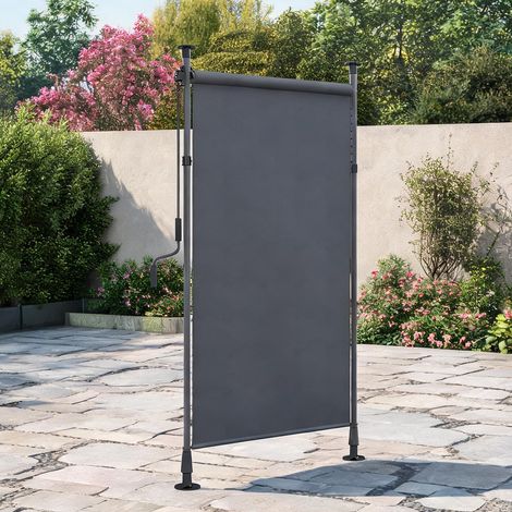 Store banche vertical 150 x 220-310 cm aluminium gris ardoise (1/5)