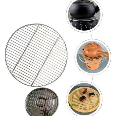 1 Grille ronde barbecue,Acier inoxydable,38 cm,Diamètre standard,Cuisson uniforme,Jardin Camping Pique-nique (1/3)