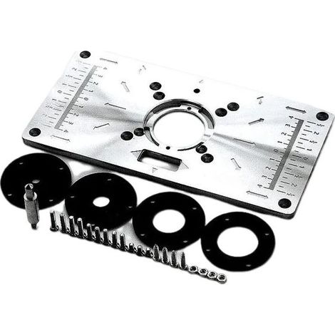 Table de défonceuse en aluminium avec insert pour table de défonceuse, outils de travail du bois, anneau de courroie pour fraiseuse pour établi (1 jeu) (1/5)