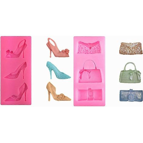 Weihnachtliche Highheel-Schuhtasche aus Silikon, Zuckergussform zum Backen von Kuchen, Zuckerdekoration, Fondant