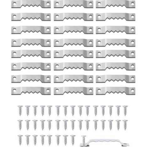 40 Stück Sägezahnaufhänger Silber - Bilderaufhängesystem mit 80 Schrauben - Metall-Bilderrahmenhaken für Wanddekoration, Leinwände und Bilderrahmen (1/5)