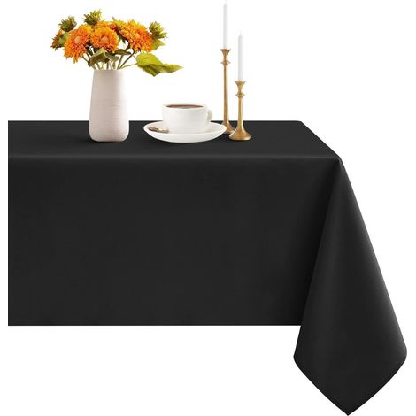 Abwaschbare Tischdecke 140x140 cm Schwarz mit Lotus-Effekt, Polyester