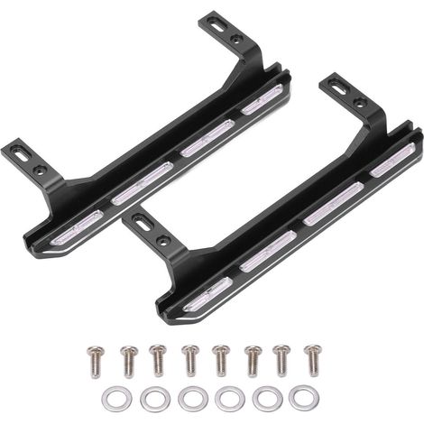 1 Paire de Marches Latérales Métalliques Réalistes pour Véhicule RC 1/10 SCX10, Noires (1/5)