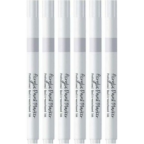 5 Pièces Marqueurs Blancs Permanent, Stylo Blanc ImperméAble et SéChage Rapide, Marqueur Blanc indelebile, pour Bois, Plastique, Pierre, Verre, Cuir, Métal, Toile (1/4)