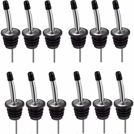 Verseur acier inoxydable Versement liquides 12pcs, bec conique, bouchons anti-poussière Ménages (vin/huile/liqueur) (1/4)