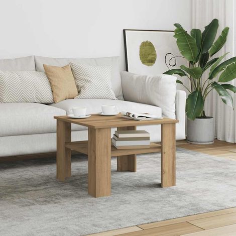 Mesa de centro madera de ingeniería roble artisan 60x60x42 cm vidaXL (1/5)