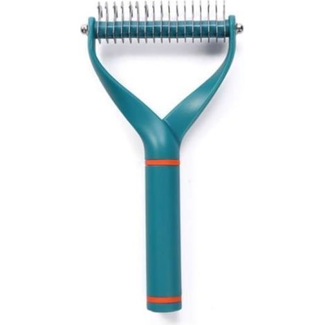 Brosse pour chiens et chats, brosse à poils d'animaux, râteau de toilettage pour éliminer les poils morts et les nœuds, brosse démêlante multicolore (1/4)
