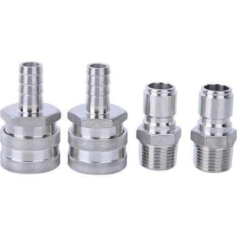 Connecteur Rapide à Filetage Mâle G1/2 Pouces, Adaptateur De Brassage en Acier Inoxydable pour Brassage De Bière à Domicile 4 Pièces (1/5)