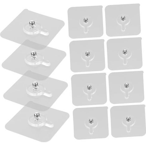 Kit Suspendre de Tableaux Fixation Facile Crochets Invisibles sans Trace 12pcs en Acrylique pour ou Plâtre pour Cadres Photo et Parapluies (1/5)
