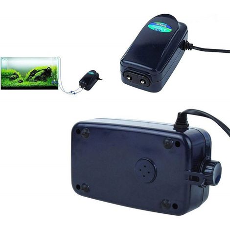 TrAdE Shop Traesio - Pompa Areatore Aeratore Dn-748 Acquario 2 Uscita 8w 2x3.5l/min 50/60hz -