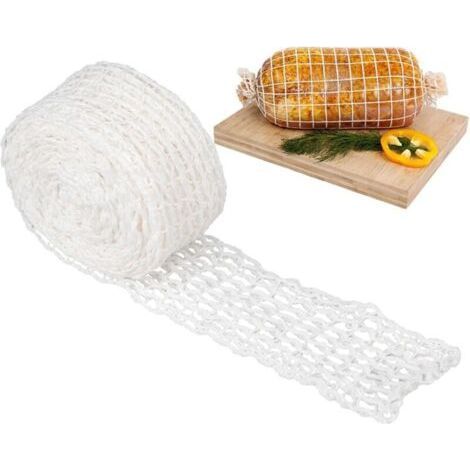 Lntyq Rouleau de filet à viande de 3 m, taille 18, moule élastique pour jambon de dinde, jambon, charcuterie, volaille, jambon, viande fumée, filet d'emballage (3 m) (1/5)