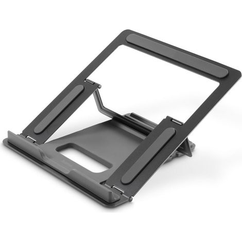Hama Metall Laptop-Ständer, 4 Ebenen faltbar, Grau