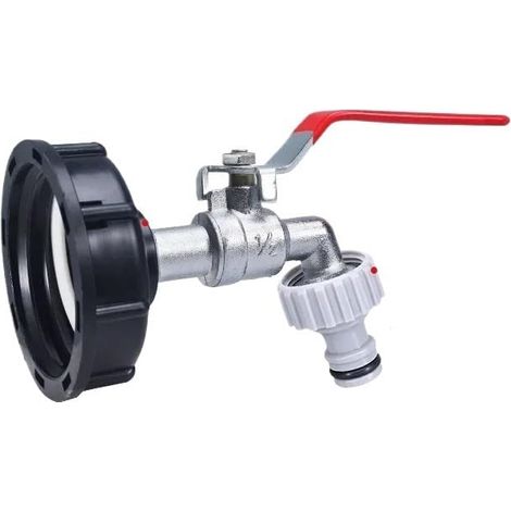 Adaptateur pour cuve IBC / Accessoire pour conteneur — Robinet S606 / Connecteur de remplacement pour tuyau d'arrosage / Raccord rapide pour tuyau (Buse en plastique)