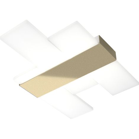 Plafoniera Moderna Flight Metallo Oro Diffusore Acrilcico Sat. Bianco Led 30W (1/4)
